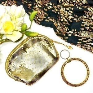 Gold Soft Mesh Vintage Wristlet